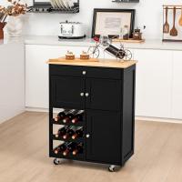 Carro de Cocina de Madera Carrito de Servicio con Ruedas Mueble Island Móvil con Cajón - details 1