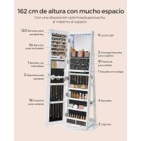 Giratorio de Joyería 360° Almacenamiento Completo sin Marco, Espejo Completo - details 2
