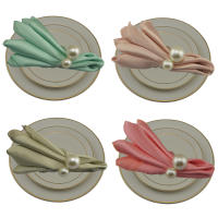 60 piezas de tela suave para restaurante, cena, café, té, toallas de 50x50cm, servilleta de satén para decoración de fiesta de cumpleaños y boda, servilletas de Navidad - details 1