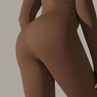 Ropa de una pieza con rosca, mono de Yoga sin costuras, Control de barriga, ropa de ejercicio de manga larga, elástico - details 29
