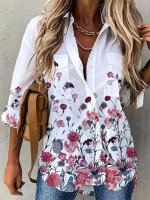 Camisa casual de manga larga de moda para mujer, blusa elegante para mujer - details 4