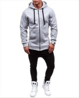Sudadera con Capucha de Cierre Cremallera Cardigan de Color Sólido para Hombres - details 6