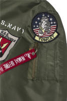 Chaqueta de vuelo de piloto de satén para hombre, cortavientos militar bordado a prueba de viento, primavera fina y verano - details 17
