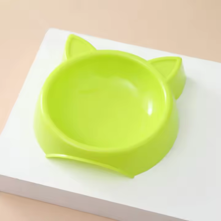 Bol de Comida para Gatos de Forma de Cara Gran Capacidad Color Sólido Alimentador de Agua para Mascotas Pequeñas - 1