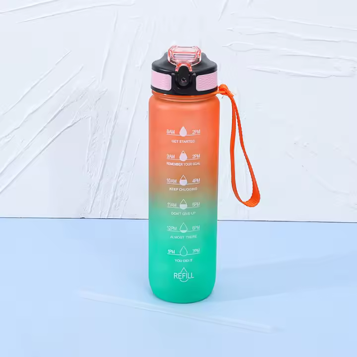Taza espacial de 1000 ml, olla de transporte portátil, hervidor mate, cambio gradual de color, taza de agua para deportes al aire libre, taza de agua - 1