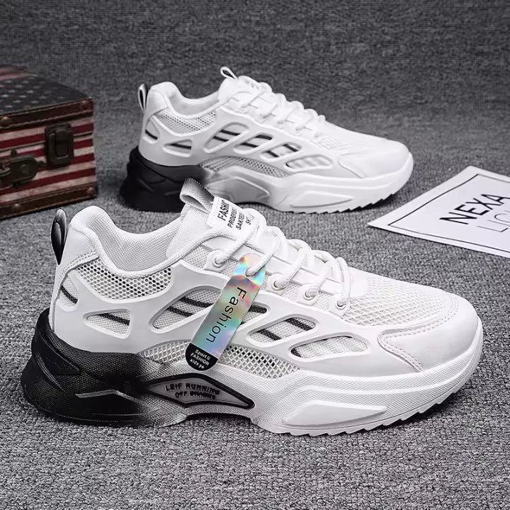 Zapatillas de deporte de malla transpirable para hombre, zapatos de papá explosivos, tendencias de moda, zapatillas versátiles, nuevo - 1