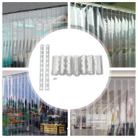Juego de 7 cortinas de PVC para puerta, transparentes, 200x18 cm, listones de puerta para armarios - details 0