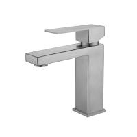 Grifo cuadrado de acero inoxidable cromado para baño, Grifería de lavabo individual, 16,5x15x11,5 - details 0