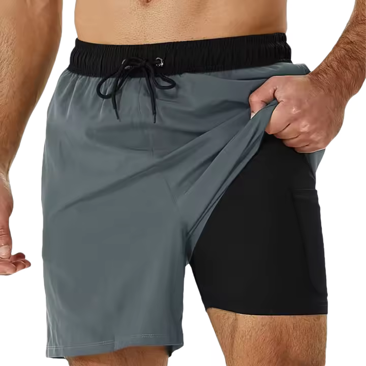 Traje de Baño para Hombres con Lining de Compresión Secado Rápido para Natación y Surf - 1