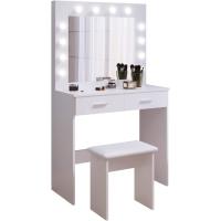 Maquillaje con Hollywood LED Espejo, 2 Cajones Grandes y Taburete, - details 0