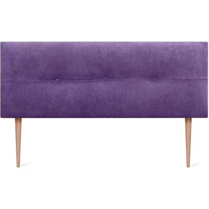 Cabecero de Polipiel o Tela Pro cabeceros Cabezal tapizado Cama Lujo (Tela Lila, 135x105cm con Patas (Camas 120/135/140)) - 1