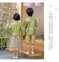 Conjunto de dos piezas de Hanfu chino para niñas, disfraz de jardín elegante y moderno estilo Tang para actuación del Día del Niño - details 16