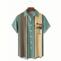 Camisa de verano para hombre, Tops informales de manga corta con solapa, camisa hawaiana clásica de uso diario, ropa holgada de gran tamaño para hombre, manga corta - details 2