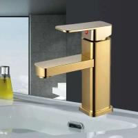 Grifo de lavabo de baño de acero inoxidable, mango único, oro frío y caliente, Mi hogar, inodoro moderno, accesorios de grifo simples - details 2