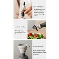 Botella dispensadora de aceite de oliva de cerámica para reducir la oxidación, vinagrera de aceite opaco de diseño moderno vacío con etiquetas adhesivas, embudo - details 2