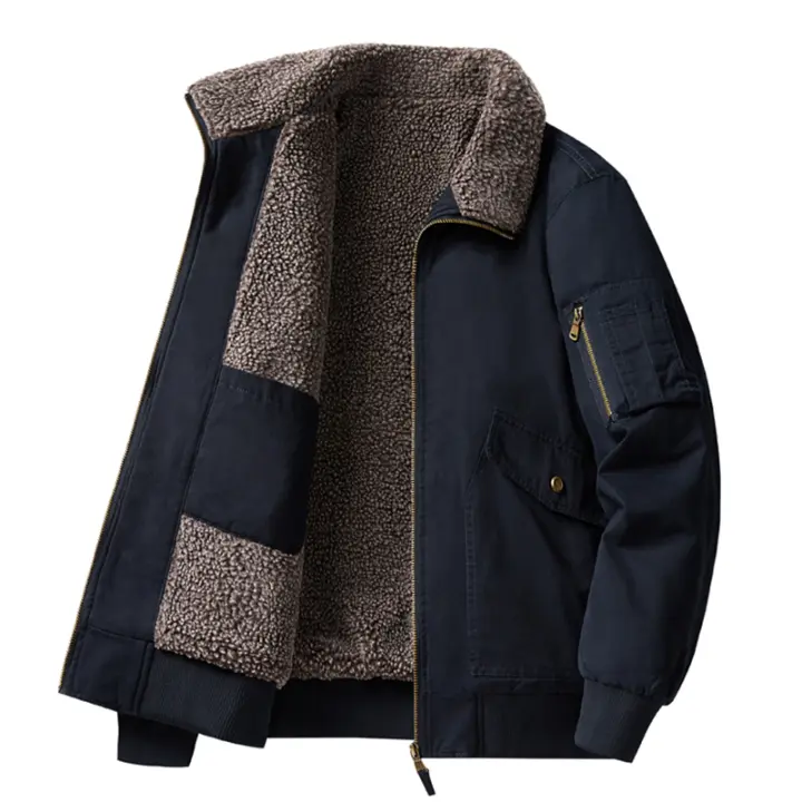 Chaqueta de Vuelo de Polvo de Vidrio para Hombre Cómoda, Impermeable, Cálida con Cuello de Volteo - 1