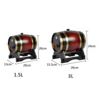Barril de vino de madera de roble Vintage, accesorios de elaboración casera, contenedor de almacenamiento de gran capacidad para Tequila, vino y whisky, 1.5L/3L - details 7