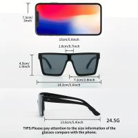 4 piezas de gafas decorativas de policarbonato unisex para mujeres, de gran tamaño, multicolores, con paño antivaho, para mujeres - details 2