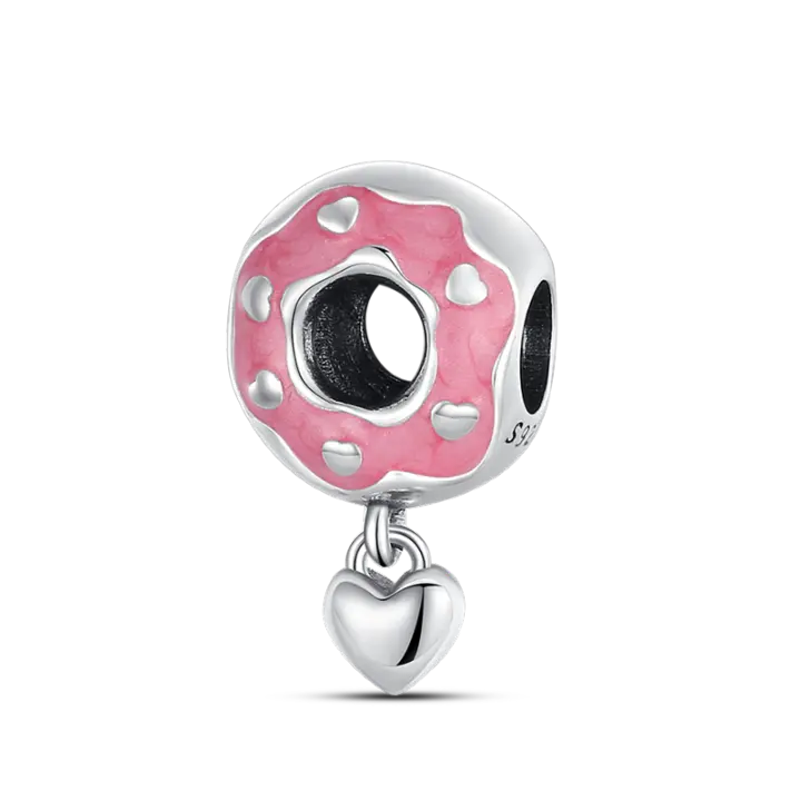 Nueva Serie de Encanto DIY 2023 Cuentas de Donut Rosa Pad Sier 100% Usado para Pulseras Hechas a Mano Originales de 3MM - 1