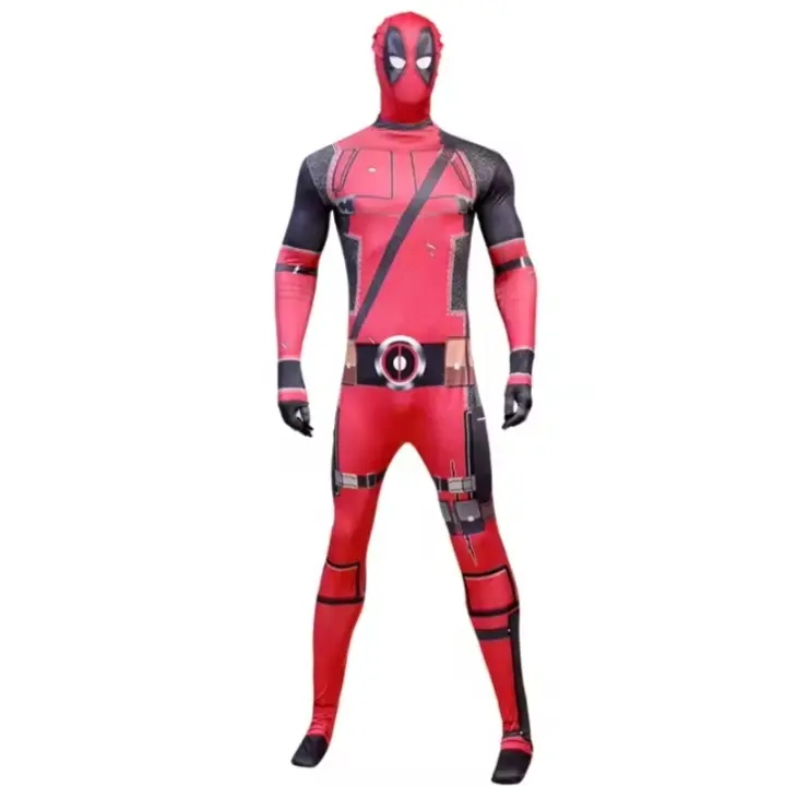 Disfraces de Halloween para niños y adultos, disfraz de fiesta de Deadpool, mono - 1