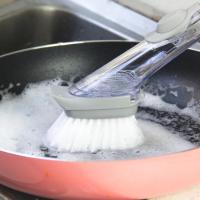 Juego de limpieza de cocina con dispensador de jabón de cabezal extraíble 2 en 1 con mango largo y cepillo para lavavajillas - details 6