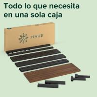 Marco de cama de plataforma de bambú y metal con cabecero y soporte de listones de acero - Marrón y negro - details 26