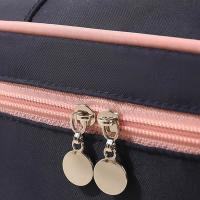 Bolsa de maquillaje de alta belleza para mujer, bolsa de lavado con doble cremallera de gran capacidad, bolsa de cosméticos de mano con perlas a prueba de polvo, bolsa de aseo - details 7