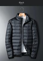 Chaqueta holgada de plumas de ganso blanco, chaqueta ligera con capucha, cuello alto para hombre, corte ajustado con capucha juvenil - details 6
