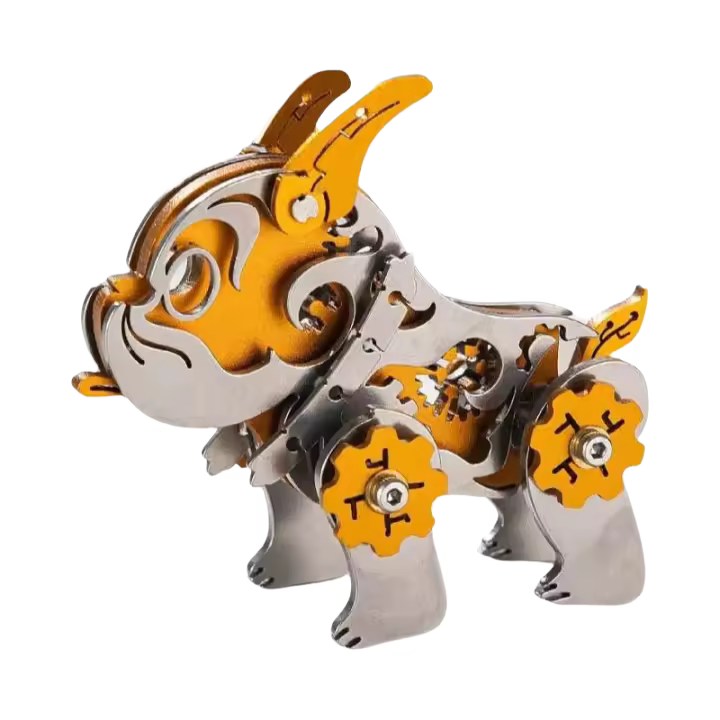 Rompecabezas Metálico de 3D Modelo de Bulldog de Dibujos Animados para Ensamblaje Manual - 1