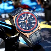 Reloj de Negocios Elegante CURREN 8392 Correa de Cuero de Lujo Estilo Retro Azul Verde Gris Marrón - details 12