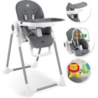 barra de juegos, tumbona para bebés, silla alta combinada para bebés, 7 respaldos ajustables en altura, crecimiento de 0 meses a 6 años, silla para bebés, gris oscuro - details 0
