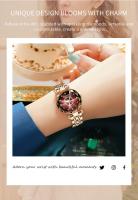 Reloj de Pulsera de Acero Inoxidable para Mujer Ocean Star Cristal de Gradiente Diamante Acolchado - details 2