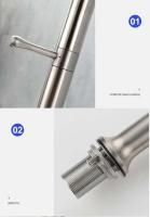 Grifo cepillado de níquel/pistola gris/oro, grifos de fregadero de cocina de un solo mango giratorios de 360 ​​grados de acero inoxidable 304 - details 7