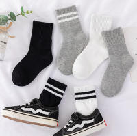 Calcetines de algodón para niños y niñas, medias de colores sólidos y rayas, lote de 6 pares - details 0