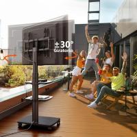 Soporte TV de Pie con Ruedas Blanco para Pantallas de 32 a 70 Pulgadas,Giro de 60 ° ,MAX VESA 600*400mm,Ajuste de Altura,Gestión de Cables, Soporte TV Ruedas con 2 Estantes y Base Madera - details 8