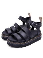 Verano nueva plataforma Martin sandalias de piel de vaca de las mujeres sandalias romanas dedo desnudo hebilla de metal línea de costura - details 6