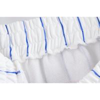 ZOCI- corto de dos piezas de verano para mujer, camiseta a rayas con estampado de letras + pantalones cortos a rayas hasta la rodilla, blusa con cuello en V y una botonadura - details 14