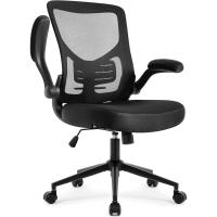 WM Heart Silla de Oficina Ergonómica de Malla, con Soporte Lumbar, Giratoria, Reposabrazos Plegables, para Escritorio y Estudio, Negro - details 0
