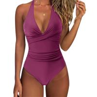 Traje de baño sexy 2025 con espalda cruzada y cuello en V, bikini de una pieza. - details 14