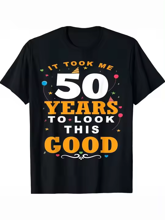 50.o cumpleaños Me tomó 50 años lucir tan bien Camiseta ds1050 de 50 años Regalo para papá Manga corta con cuello redondo suave y cómoda - 230 g - 1