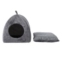 Nido Triangular cerrado para mascotas, caseta cálida de felpa suave semicerrada para gatos, perrera para perros con alfombrilla, cueva para dormir profundamente en interiores - details 7