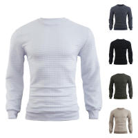 Suéter de punto para hombre, camiseta informal de manga larga con cuello redondo y ajuste holgado - details 7