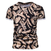 Novedad de verano, camiseta estampada, camisa de fondo para hombre con cuello redondo a la moda, top informal para hombre - details 12