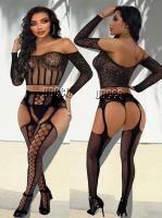 Ropa interior sexy para mujer, corsé ajustado, camiseta clásica sexy de manga corta a cuadros y conjunto de lencería con protectores de piernas sin forro - details 14