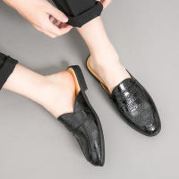 Zapatillas de cuero con punta en relieve para hombre, zapatos cómodos, ligeros, informales, formales, talla 38-47 - details 15