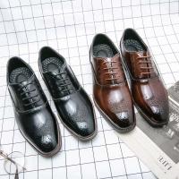 2025 zapatos puntiagudos de cuero de vestir de negocios para hombres, vestido de novia estilo Oxford para caminar, zapatos de fiesta - details 0