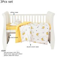 Juego de 3 uds de juegos de cama para bebé recién nacido, funda de almohada con estampado de dibujos animados de algodón para niños pequeños, funda nórdica, funda de manta para niños - details 0