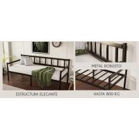 Cama Divan con Altura de 35 cm - Camas Individuales 90x190 cm - Somier Sofá con Base par Colchón 90x190 cm - Divan Cama de Metal Negro - details 5