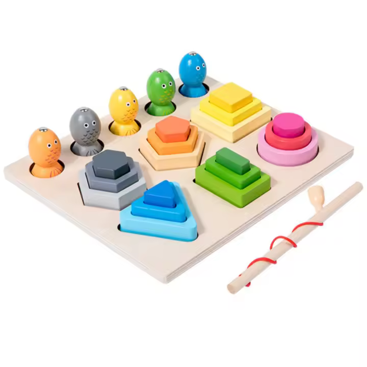 Juguetes de clasificación y apilado de madera Montessori para niños pequeños, clasificador de Color de forma educativa - 1