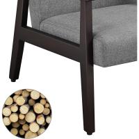Salón Tapizado en Tela Sillón Individual con Respaldo Acolchado y Reposabrazos de Madera Maciza Sofá Individual Ergonómico Soporte 136 kg Gris - details 5
